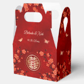 Rode Oosterse Bloem | Chinese Huwelijk  Bedankdoosjes (Geopend)
