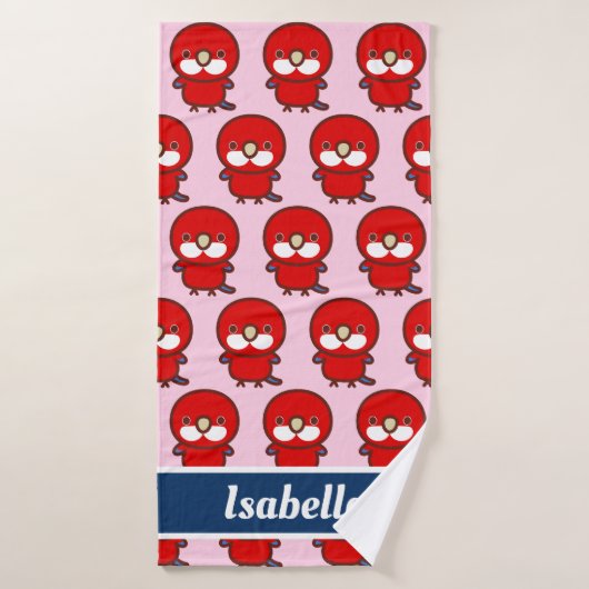 Rode Oosterse rosella Badhanddoek (Badhanddoek)