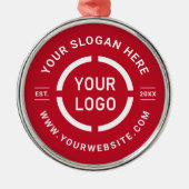 Rode op maat gemaakte bedrijfsornamenten met logo metalen ornament (Voorkant)