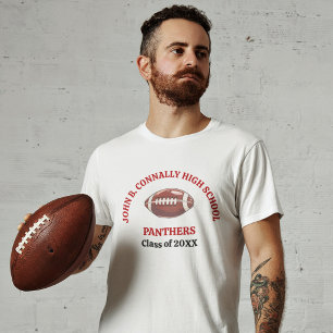 Rode op maat gemaakte voetbalteam van de middelbar t-shirt
