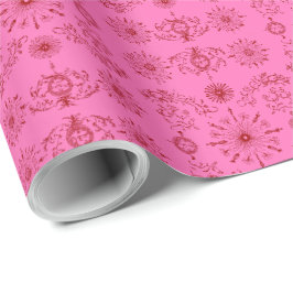 Rode op Roze Motief Inpakpapier