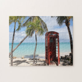 Rode openbare telefooncel op Antigua Legpuzzel