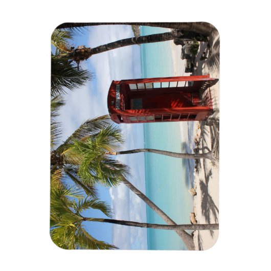 Rode openbare telefooncel op Antigua Magneet (Verticaal)