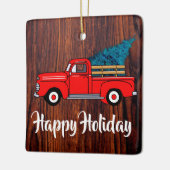  rode ophaalwagen, ritueel houtpatroon keramisch ornament (Links)