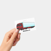 Rode oplegger vrachtwagen illustratie badge (Handheld)