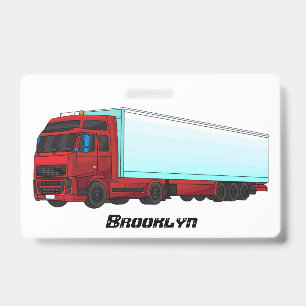 Rode oplegger vrachtwagen illustratie badge