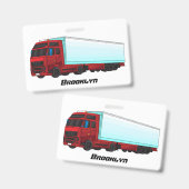 Rode oplegger vrachtwagen illustratie badge (Voor- en achterkant)