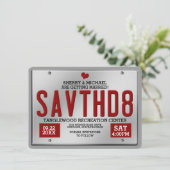 Rode opslag Save the Date-aankondigingen Save The Date (Staand voorkant)