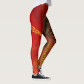 Rode Oranje    Abstracte Leggings (Rechts)