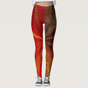 Rode Oranje    Abstracte Leggings
