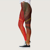 Rode Oranje    Abstracte Leggings (Links)