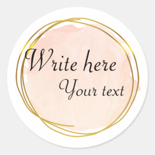 Rode Oranje Aquarel Cirkel Goud Elegant   Ronde Sticker