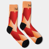 Rode Oranje Art Deco Design Sokken (Rechts)