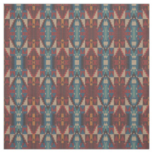 Rode Oranje Blauwgroen Blauwe Taupe Bruin Etnisch  Stof
