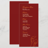 Rode & Oranje Calla Lelies Receptie Menu (Voorkant / Achterkant)