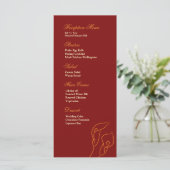 Rode & Oranje Calla Lelies Receptie Menu (Staand voorkant)