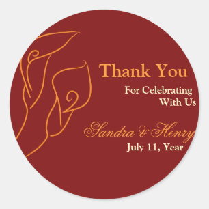 Rode & Oranje Calla Lilies Favor Stickers