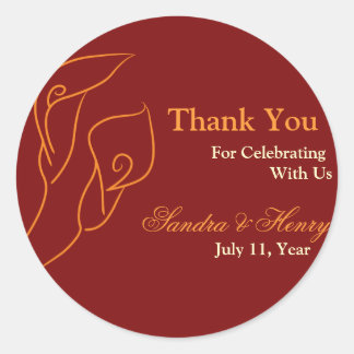 Rode & Oranje Calla Lilies Favor Stickers