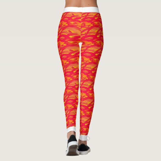 Rode Oranje Camouflage Leggings (Achterkant)