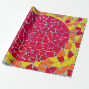 Rode, oranje en gele illustraties cadeaupapier