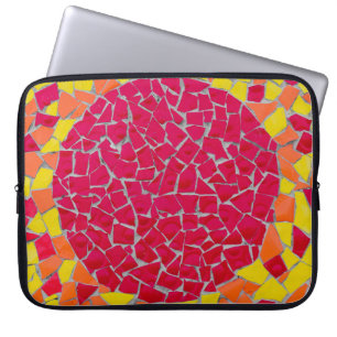 Rode, oranje en gele illustraties laptop sleeve