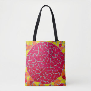 Rode, oranje en gele illustraties tote bag