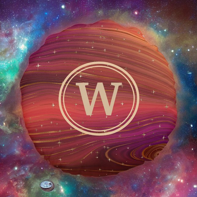 Rode Oranje en Paarse oversteeksels met Initiaal Rond Kussen (Creator heeft geüpload)