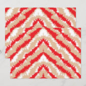 Rode, oranje en roze textuurpatronen en motieven bedankkaart (Voorkant / Achterkant)