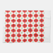 Rode Oranje Floral Theedoek (Horizontaal)