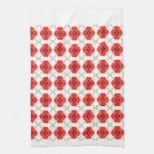 Rode Oranje Floral Theedoek (Verticaal)