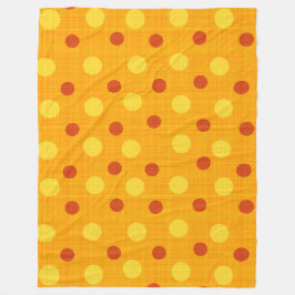 RODE ORANJE GEEL AUTUMN POLKA DOTS FLEECE DEKEN