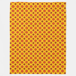 RODE ORANJE GEEL AUTUMN POLKA DOTS FLEECE DEKEN