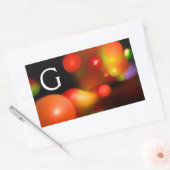 RODE ORANJE GEEL ZWARTE KRACHTAALBUBBELMONOGRAM RECHTHOEKIGE STICKER (Envelop)