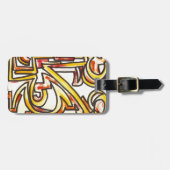 Rode Oranje geelborstels - moderne kunst Bagagelabel (Voorkant horizontaal)