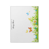 Rode Oranje Gele Blauwe Vlinder Witte Bloem Notitieblok (Linkerzijde)