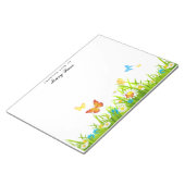 Rode Oranje Gele Blauwe Vlinder Witte Bloem Notitieblok (Schuin)