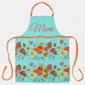 Rode Oranje gele maaltijd Bloem Moeder Schort (Voorkant)