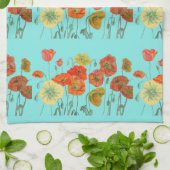 Rode Oranje gele maaltijd Bloem Moeder Theedoek (Gevouwen)