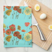 Rode Oranje gele maaltijd Bloem Moeder Theedoek (Quarter Fold)