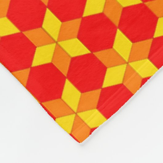 Rode Oranje Geometrische Sherpa Deken (Hoek)