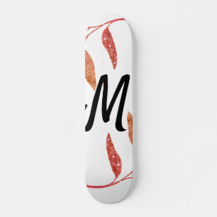 rode oranje glitter voeg onze naam mono toe persoonlijk skateboard
