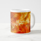 Rode, oranje, gouden, groene marmeren inktprint mo grote koffiekop (Voorkant rechts)