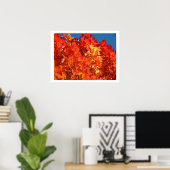 Rode Oranje herfst laat prints bomen (Thuiskantoor)