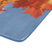 Rode Oranje Herfstbladeren glazen snijplanken (Hoek)