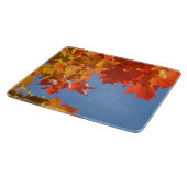Rode Oranje Herfstbladeren glazen snijplanken (Hoek)