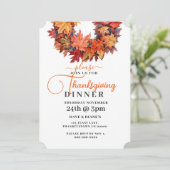 Rode & Oranje herfstbladeren krans Thanksgiving Kaart (Staand voorkant)