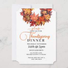 Rode & Oranje herfstbladeren krans Thanksgiving Kaart