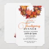 Rode & Oranje herfstbladeren krans Thanksgiving Kaart (Voorkant / Achterkant)