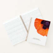 Rode oranje klaproos gepersonaliseerd notitieboek (Binnen)