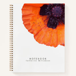 Rode oranje klaproos gepersonaliseerd notitieboek